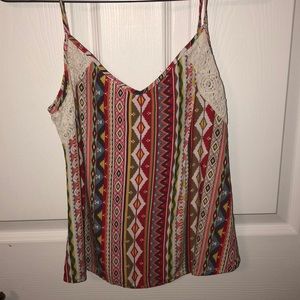 colorful tank top, low cut SIZE S